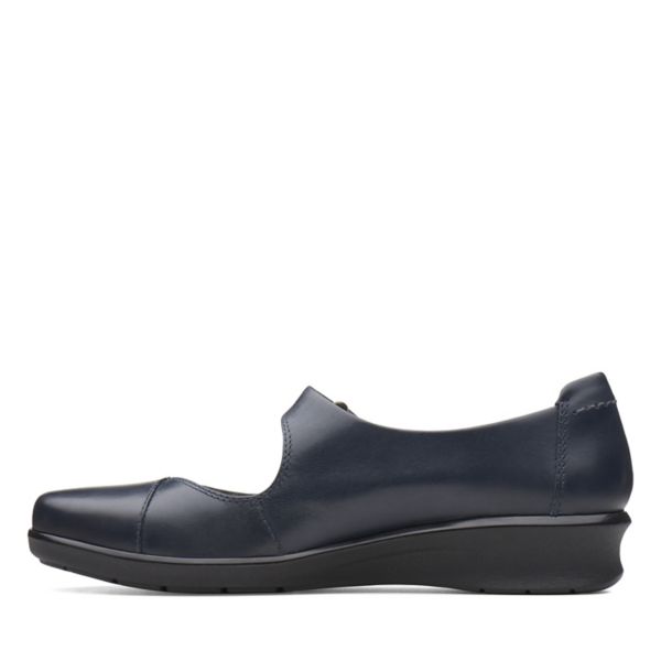 Clarks Womens Hope Henley Flat Shoes Navy | CA-9308761